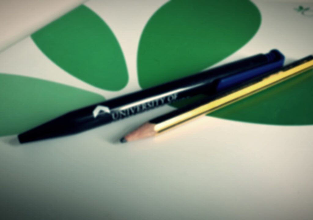 Pen and pencil blurred image
